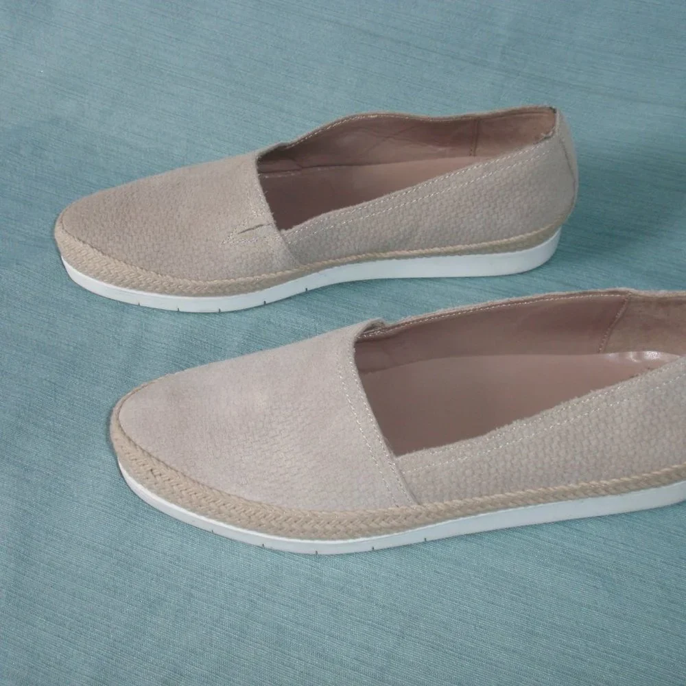 Donald Pliner Paryn Leather Tan Espadrilles Shoes Flats Slip Ons 8.5 - Picture 2 of 13